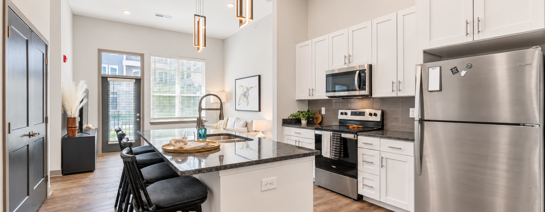 Modern apartment kitchen with decor