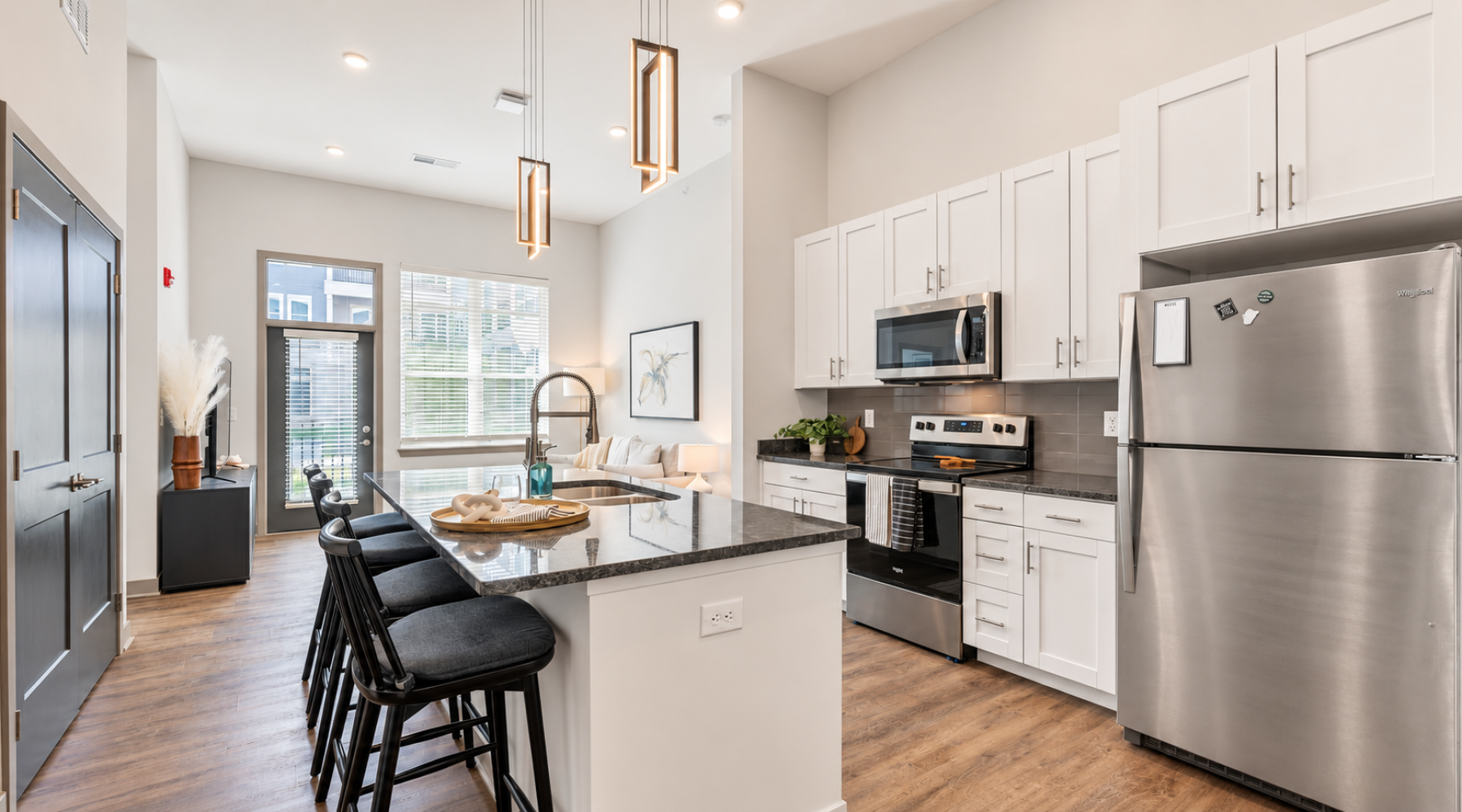 Modern apartment kitchen with decor